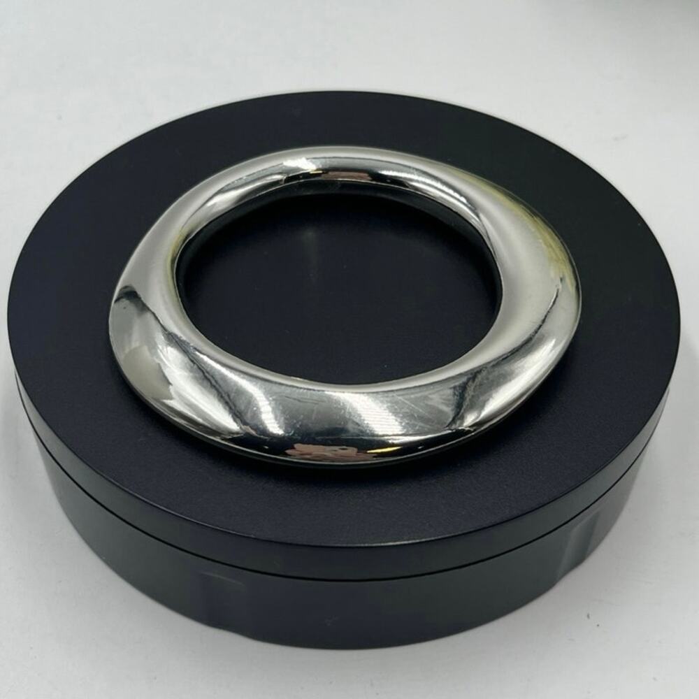 Ben-Amun Designer‎ Handcrafted Large Silver Sculpted Polished Slip On Bangle